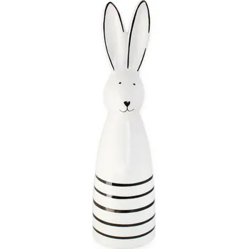 Velikonoční dekorace Zajíc keramika 29cm bílá/černá (536201)