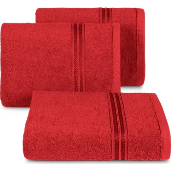 Ručník Bavlněný froté ručník s proužkem LORAN 50x90 cm, červená, 450 gr Mybesthome