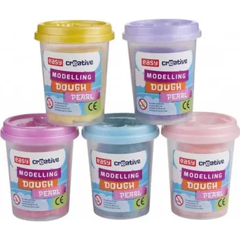 Modelovací hmota Easy Creative Sada perleťovné modelíny, velké kelímky 5 x 141g