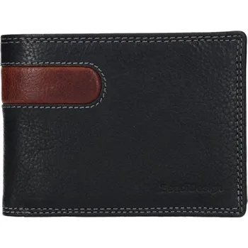 Peněženka Pánská kožená peněženka SendiDesign Amarel - černo-hnědá