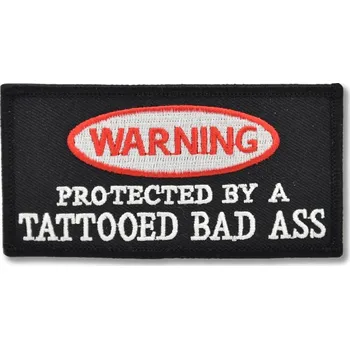 Nášivka Moto nášivka Warning Tatooed 10cm x 5cm