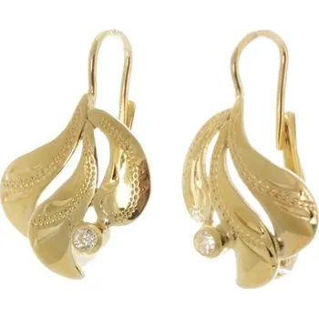 Náušnice Dámské stříbrné pozlacené naušnice se zirkonem STNAU0817F