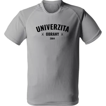 Pánské tričko Funkční tričko Univerzita obrany - světle šedá