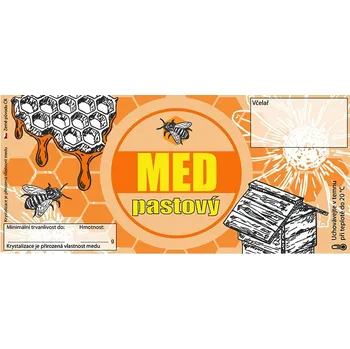 V&K Etiketa na MED Pastový