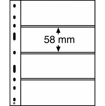 Obal pro sběratelský předmět LEUCHTTURM Albové listy OPTIMA, 4 kapsy, 180 x 58 mm Typ: Čiré