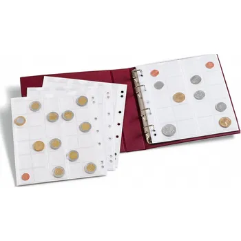 Obal pro sběratelský předmět LEUCHTTURM Zásobník na mince NUMIS s kazetou a s 5 listy Barva: Červená
