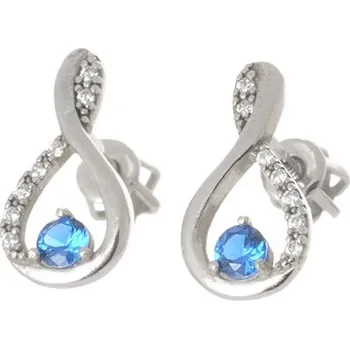 Náušnice Stříbrné náušnice se spinelem a zirkony STNAU1119F