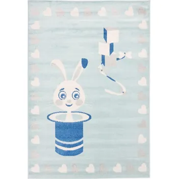 Koberec Dětský kusový koberec Králíček v klobouku modrý 120x170cm