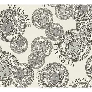 A.S. Création | Vliesová tapeta na zeď VERSACE na zeď 38610-2 | 0,70 x 10,05 m | černá, krémová + Černá, krémová vliesová tapeta na stěnu 386102 v rozměru 0,70 x 10,05 m