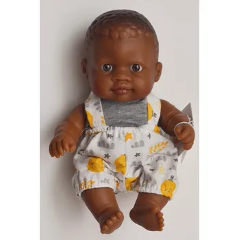 Panenka Realistická panenka chlapeček Olmo ve žlutobílých kraťasech od firmy Paola Reina ze Španělska (Los Peques 21 cm)