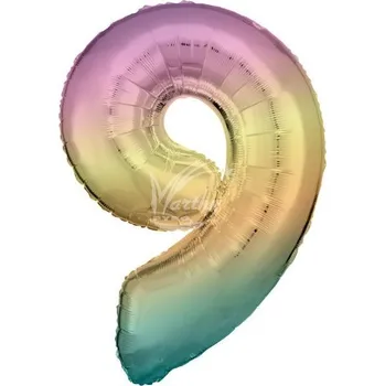 Zábavní pyrotechnika Fóliová číslice 9 - duhová - 86 cm