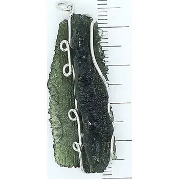 Přívěsek Čištín Přírodní vltavín ve stříbře, stříbrný přívěsek, 7,39 g