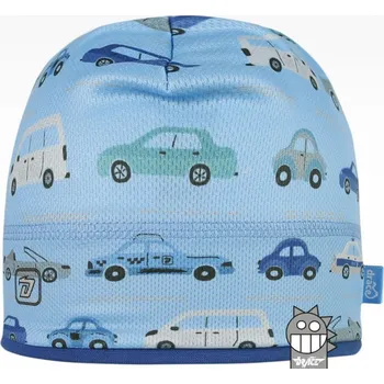 Čepice DRÁČE funkční čepice Cyril 52 jasně modrá s autíčky velikost čepic: 50-52cm (2-4 roky, RDX vel. 4)
