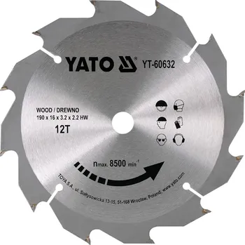 Pilový kotouč Yato YT-60632 190 x 16 mm 12 zubů