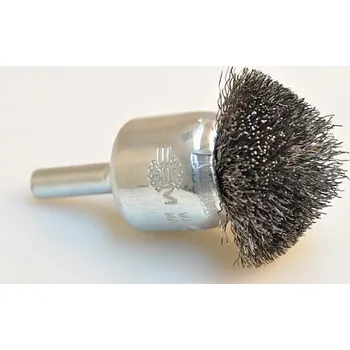 Drátěný kartáč BRM Koncový zaoblený kartáč 70 mm se stopkou, ocel 0,2