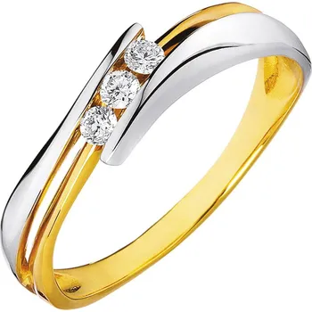 Prsten Prsten ze žlutého zlata s brilianty - 0,11 ct - ryzost 585 - 101.120