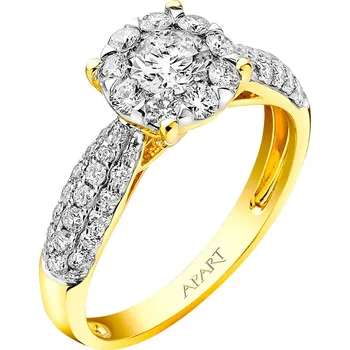 Prsten Prsten ze žlutého zlata s brilianty - 1,02 ct - ryzost 585 - 208.130