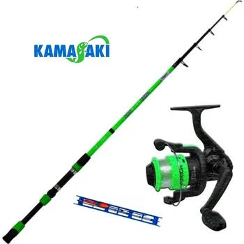 Rybářský prut Kamasaki dětský rybářský set Junior Set Green