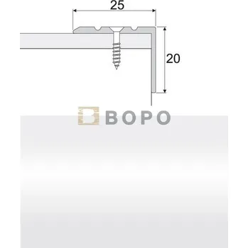 přechodová lišta Schodová lišta Profilteam E01 Stříbrná šroubovací 25 x 20 mm 270 cm