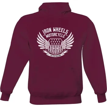 Pánská mikina Pánská mikina s kapucí s potiskem Iron wheels motorcycle pánské