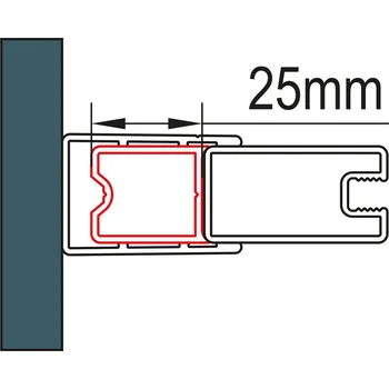 RONAL Stohovací profil k rozšíření dveří nebo boční stěny ke zdi o 25 mm,SOLT1, SOLT3, pevný díl SOL31 ACA1.50.1984