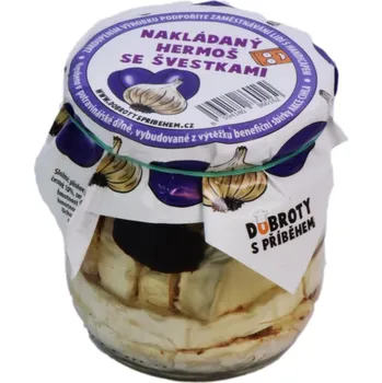 DOBROTY S PŘÍBĚHEM Nakládaný hermelín se švestkami 385 g