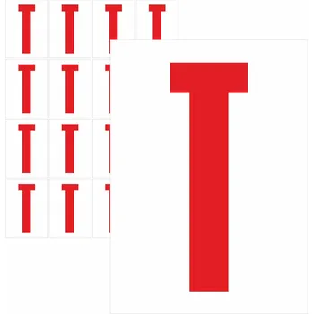 Speciální papír Písmena samolepící červená T samolepící vinylová fólie velikost znaku 95 mm