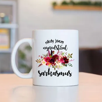 Hrnek Nikdy jsem nepředstíral sarkasmus