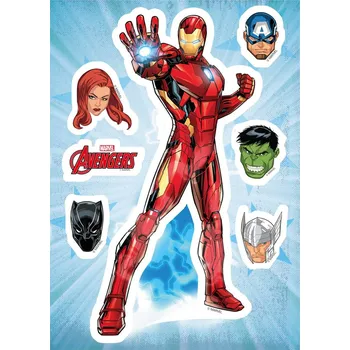 Jedlá dekorace na dort Dekora Avenfers fondánový list k vystříhnutí 21 x 14,8 cm