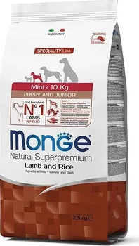 Krmivo pro psa Monge Natural Superpremium Mini Puppy and Junior Lamb/Rice 2,5 kg