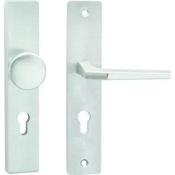 Dveřní kování COBRA bezpečnostní kování Herold Provedení: PZ LI/RE (klika oboustranná/koule), Povrch: F1 - stříbrný elox, Rozteč: 90 mm