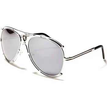 Sluneční brýle Khan UNISEX Zrcadlové Aviator Sluneční brýle Stříbrné Khan 97k-cube