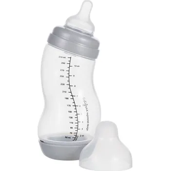 Kojenecká láhev Difrax Kojenecká S-lahvička široká antikoliková Stříbrná 310 ml