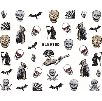 Samolepky na nehty glitrové Halloween - 916D