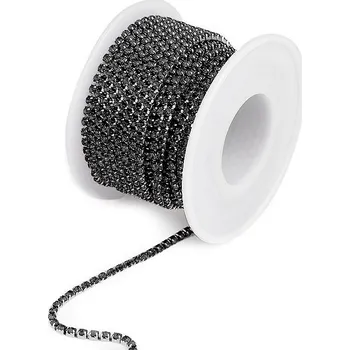 Galanterie Štrasový prýmek / borta šíře 2,4 mm