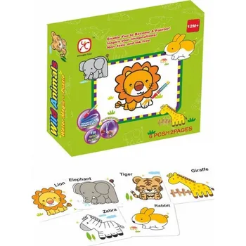 Puzzle MAC TOYS Vkládací puzzle Zvířátka + vodní malování