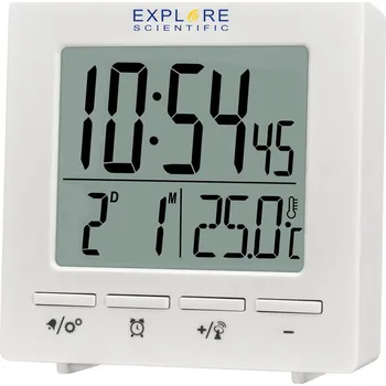 Hodiny Hodiny Explore Scientific RC s teploměrem pro vnitřní použití, bílá barva