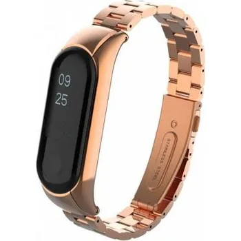 Ostatní příslušenství k chytrým hodinkám eses Kovový řemínek pro Xiaomi Mi Band 3 a Xiaomi Mi Band 4 - Růžově zlatý