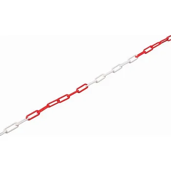 Řetěz Řetez plastový 8x38 / 30m CB- červeno-bílá KT05393