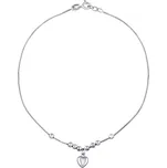 Silvego Stříbrný řetízek na nohu Jasmine se srdcem a kuličkami ZT120230A + 2 měsíce na vrácení zboží