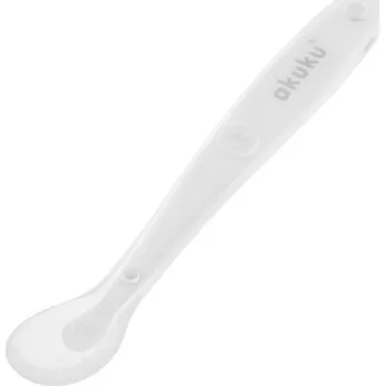 dětská jídelní sada Dětská silikonová lžička bílá Akuku
