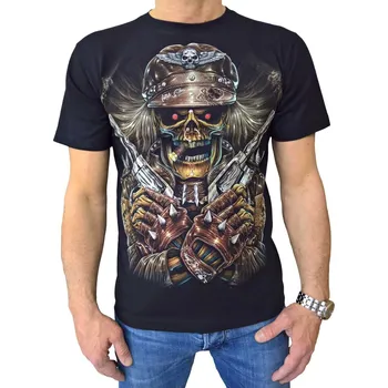 Pánské tričko triko smrtka - Biker with Two Guns