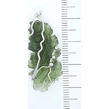Přívěsek Přírodní vltavín Besednice, stříbrný přívěsek 2,92 g