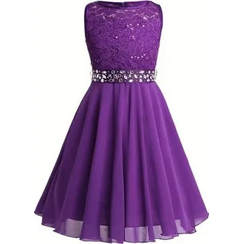 Dámské šaty Čína Společenské plesové šaty pro dívky 2-16 let Barva: Fialová, Velikost: 10/10 let