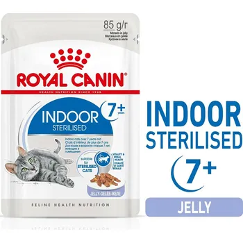 Krmivo pro kočku ROYAL CANIN INDOOR 7+ Sterilised v želé, kapsičky pro bytové kočky od 7 let 48 × 85 g