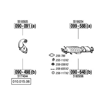 Katalyzátor katalyzátor výroba AS/BM Bosal 99-588A