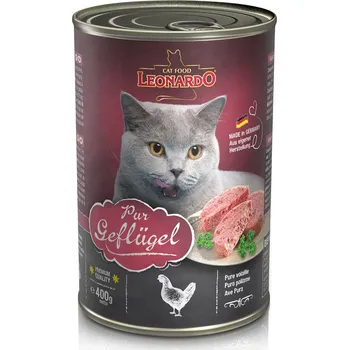 Krmivo pro kočku Leonardo Premium drůbeží čisté 6 × 400 g