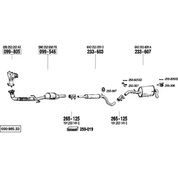 Katalyzátor katalyzátor výroba AS/BM Bosal 99-805A