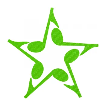 Samolepící dekorace Music hvězda z not (58 - 3D karbon zelený kawasaki) SAMOLEPKA NA AUTO, NÁLEPKA, FÓLIE, POLEP, TUNING, VLASTNÍ TEXT, TISK, AUTOSAMOLEPKY.cz, POLEPY, OBRÁZEK, LOGO, 3D STICKERS