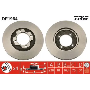 Brzdový kotouč Brzdový kotouč TRW DF1964